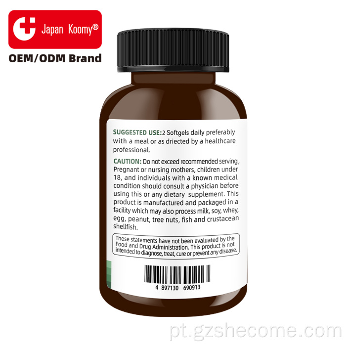 Shecome Vegan Omega 3 Algas Softgels Saúde do Coração